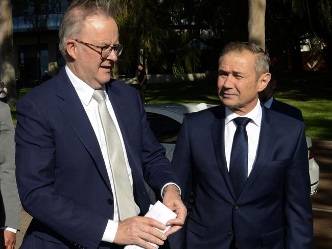 Anthony Albanese and Western Australia Premier Roger Cook. Picture: NCA NewsWire / Sharon Smith