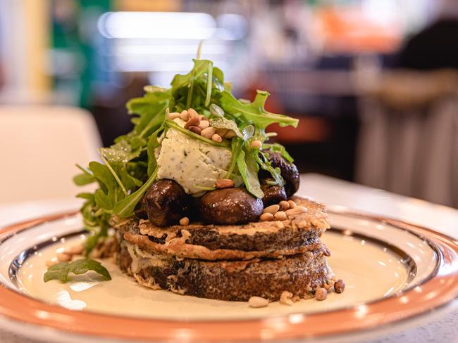 Madame Clarke’s Savoury French toast features thick slices of egg and parmesan-soaked bread that have been fried and then sandwiched together with melted cheese. Picture: Linda Higginson.