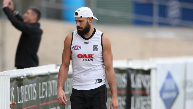 .Port Adelaide’s Paddy Ryder at training at Alberton Oval. Picture: Tait Schmaal