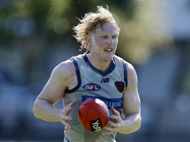 NCA. MELBOURNE, AUSTRALIA. 12th February, 2025 . Melbourne training at Goschs Paddock.  Clayton Oliver of the Demons  during training today     .  Picture: Michael Klein