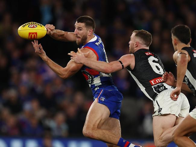 The Dogs challenged Collingwood but fell short. Picture: Michael Klein.