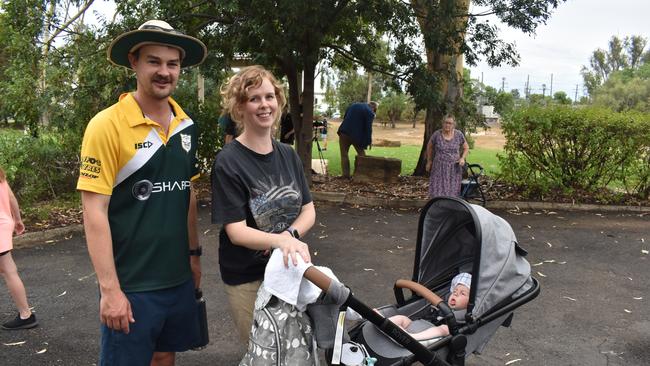 (Left to right) Michael, Danielle and Harrison at the Great Australian Bites Australia Day event 2023. Picture: Chloe Cufflin.