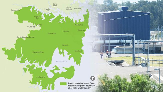 The suburbs who will receive water from the desalination plant as part or all of their water supply.