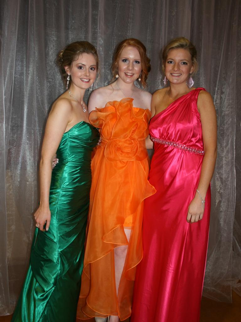 Lauren Bourke, Jess Finlay and Kim Byrnes looking stunning at the Scots PGC Formal at the Killarney Recreational Centre on Saturday, October 15. Photo Deanna Millard / Warwick Daily News