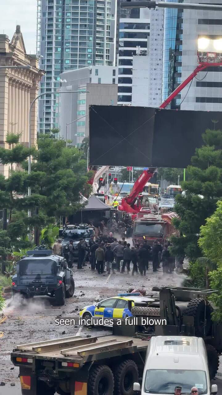 William Street transformed for Godzilla x Kong: Supernova shoot