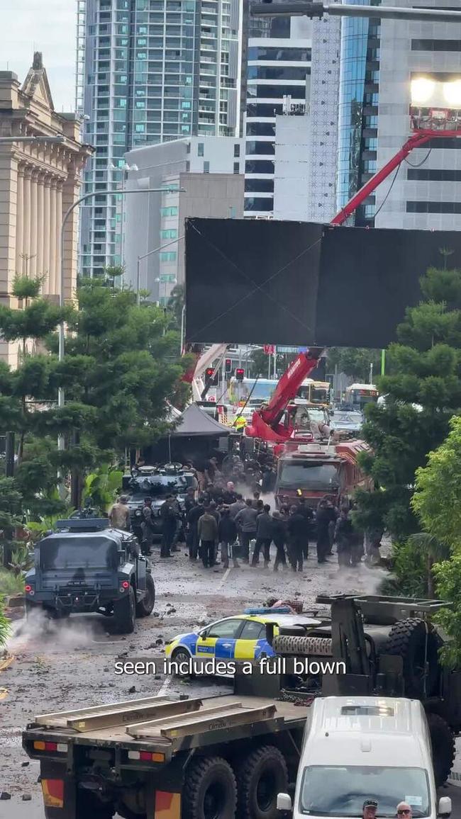 William Street transformed for Godzilla x Kong: Supernova shoot