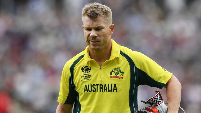 Australia's David Warner after being dismissed for 18 against New Zealand.