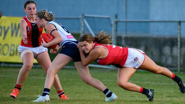 Clara Cooke tackles against Broadbeach