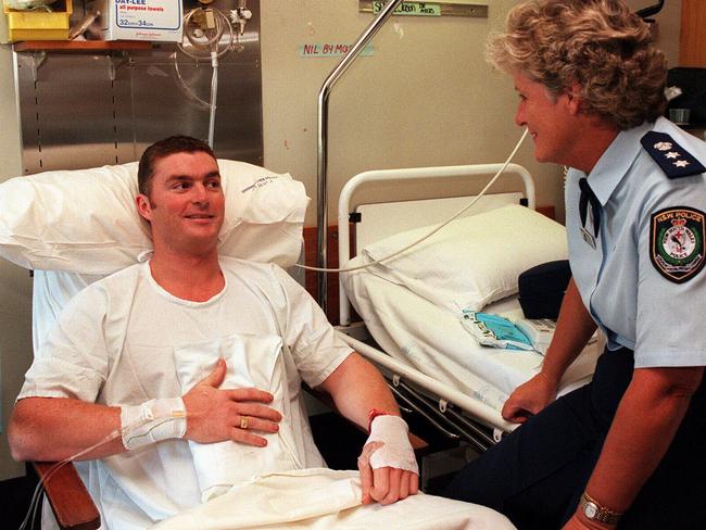 Jason Semple recovering at the RPA Hospital in 1998.