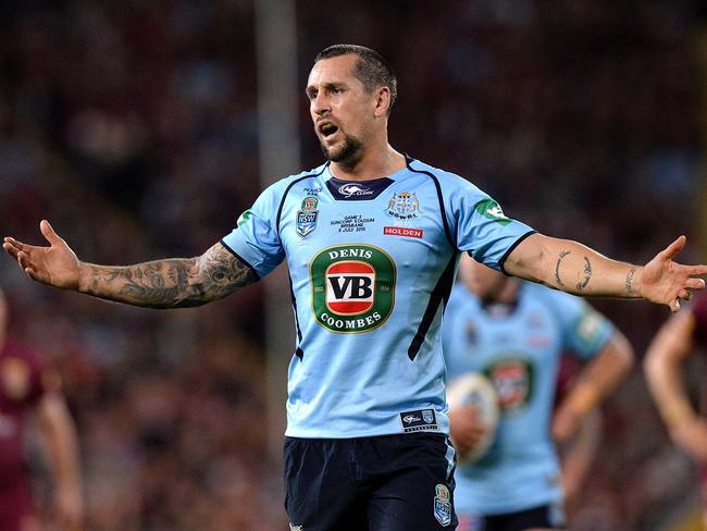 Pearce representing NSW during the 2015 State of Origin. Picture: Bradley Kanaris/Getty Images