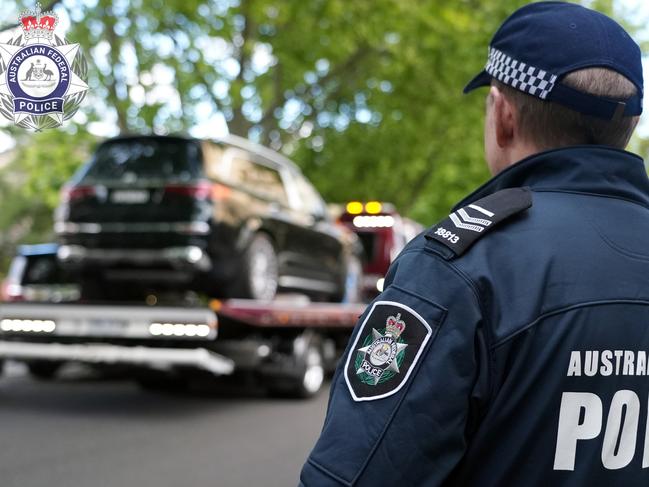 A Mercedes-Maybach GLS seized, worth about $400,000 was also seized by officer. Picture: AFP