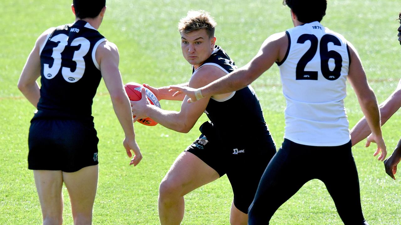 Ollie Wines is a front-runner for the Port Adelaide captaincy along with Tom Jonas. Picture: Sam Wundke (AAP).