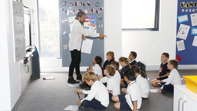 Giant pin up boards are scattered throughout the new classrooms.