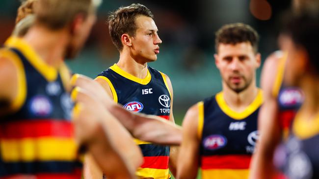 Acting captain Tom Doedee looks on during the loss to St Kilda, Picture: Daniel Kalisz/Getty