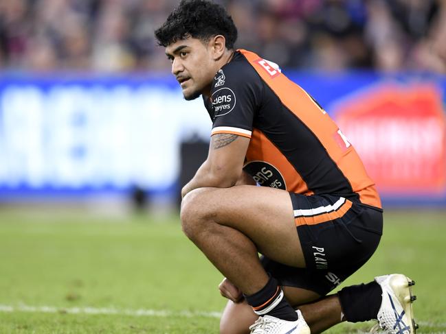 NRL 2022 RD19 North Queensland Cowboys v Wests Tigers - Asu Kepaoa, Dejection NRL PHOTOS