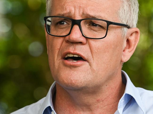 SYDNEY, AUSTRALIA - NewsWire Photos, MARCH 12, 2021: Prime Minister Scott Morrison speaks to the media during a press conference in Windsor.  Picture: NCA NewsWire / Flavio Brancaleone