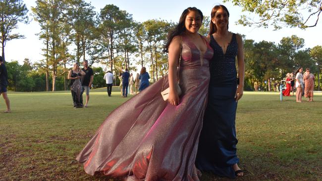 Maxene Macaraig and Maranda Yates at the Pioneer State High School formal at the Mackay Golf Course on Friday November 20. Picture: Zizi Averill