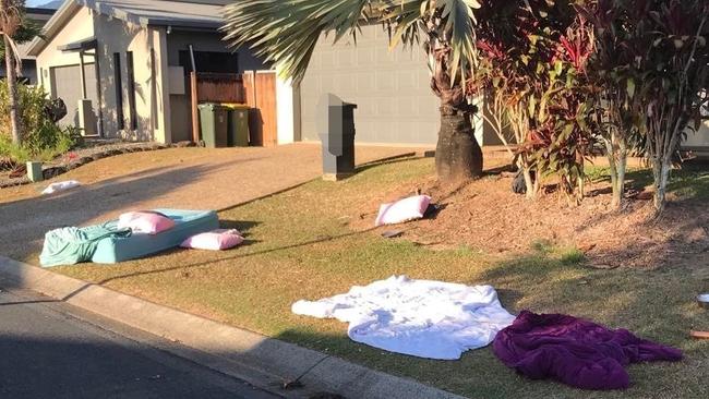 Rubbish and other litter said to have come from a Mt Sheridan residential care home. Picture: Supplied