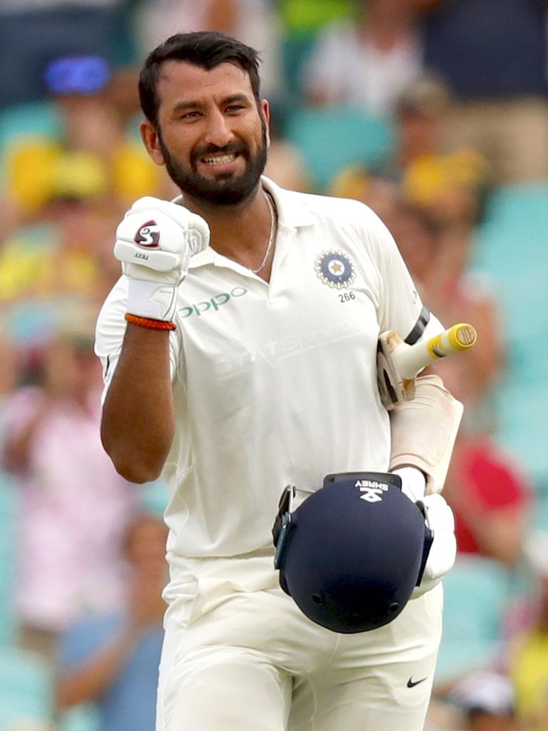 India's Cheteshwar Pujara spent plenty of time at the crease on the past two tours. (Photo by DAVID GRAY / AFP)