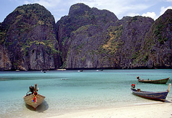 Stunning ... the Phi Phi Islands of Thailand, flattened by the 2004 Boxing Day tsunami, are back in business.