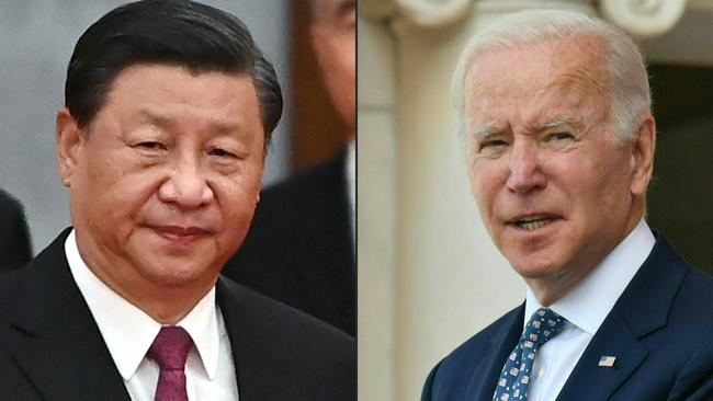 China's President Xi Jinping and US President Joe Biden. Picture: AFP