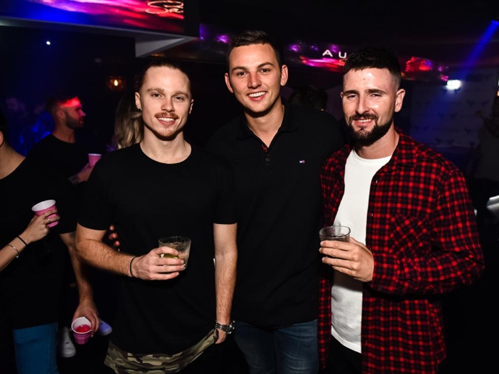 Elliott Hunter, Keith Hall, Daniel Larney at Love Nightlife Nightclub on Saturday, July 6, 2019 for Gold Coast Bulletin Nightspotting.