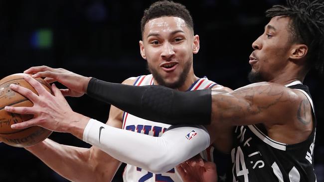 Melbourne’s Ben Simmons was selected with the top pick. Picture: AP Photo/Kathy Willens