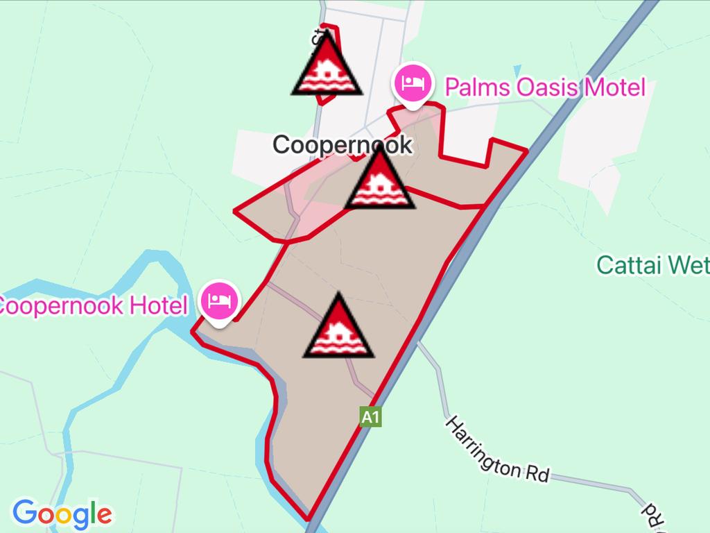 NSW floods: Suburbs at risk. Picture: Hazards Near Me NSW