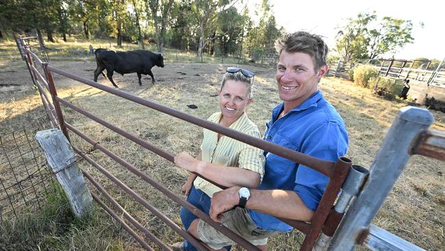 Jono and Robyn Elphick raised a wagyu heifer that sold for an Australian record of $400,000 at their property outside Inverell, in northern NSW. Picture: Lyndon Mechielsen