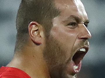 AFL - Semi Final - Adelaide Crows v Sydney Swans at the SCG. Lance Buddy Franklin celebrates his goal.  Picture Sarah Reed