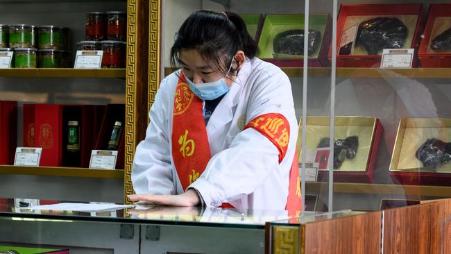 A traditional Chinese medicine store in Beijing. Picture: AFP