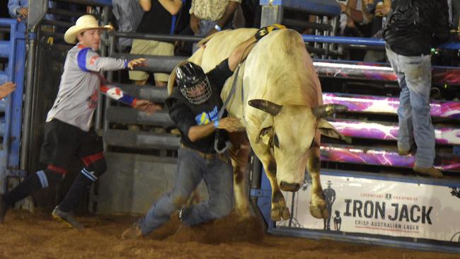 Paddy got his hand stuck and was taken for a painful ride. Picture: Darcy Jennings.