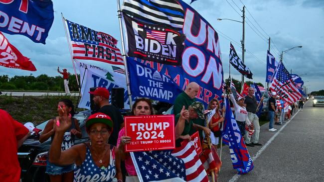 Trump supporters at a Caravan for Trump demonstration in West Palm Beach, Florida, last week. Picture: AFP