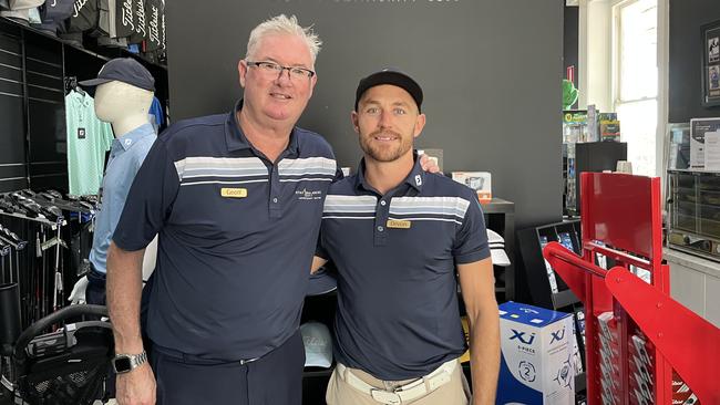 Devon Smith (right) with his golfing mentor Geoff Ross. Picture: Max Hatzoglou