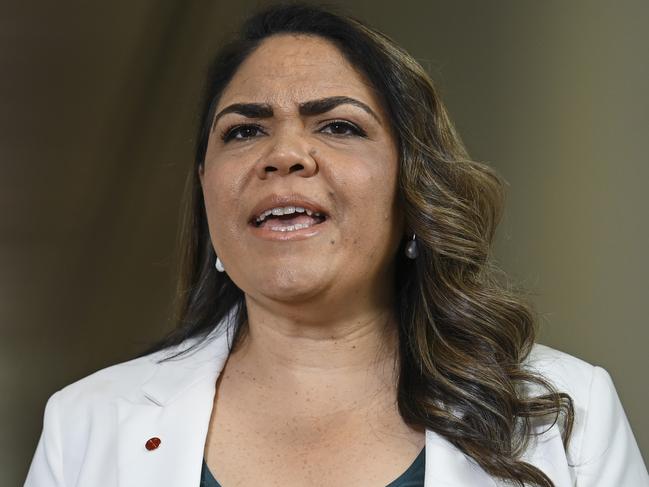 CANBERRA, AUSTRALIA, NewsWire Photos. AUGUST 7, 2023: Senator Jacinta Nampijinpa Price addresses the media at Parliament House in Canberra. Picture: NCA NewsWire / Martin Ollman