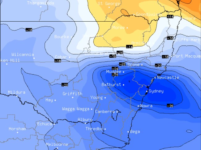 NSW and Sydney weather map, Tuesday 14th September 2021