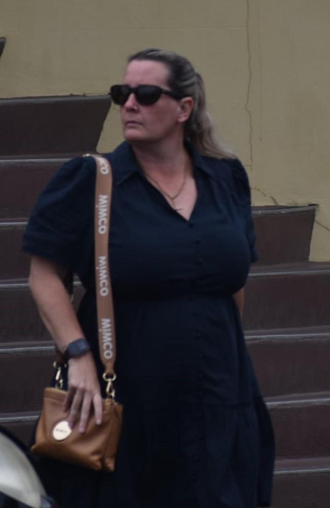 Hannah Rachel Evans leaving the Mackay Magistrate's court on Thursday, May 29 after pleading guilty to committing fraud over two years while she was the finance officer at Fitzgerald State School.