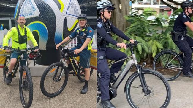 Both Queensland police and paramedics have turned to electric bikes to speed up response times. Picture: QAS/QPS.