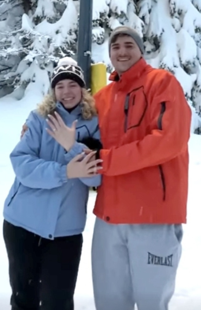 Zachary and Lucy the day they were engaged. Photo – Supplied