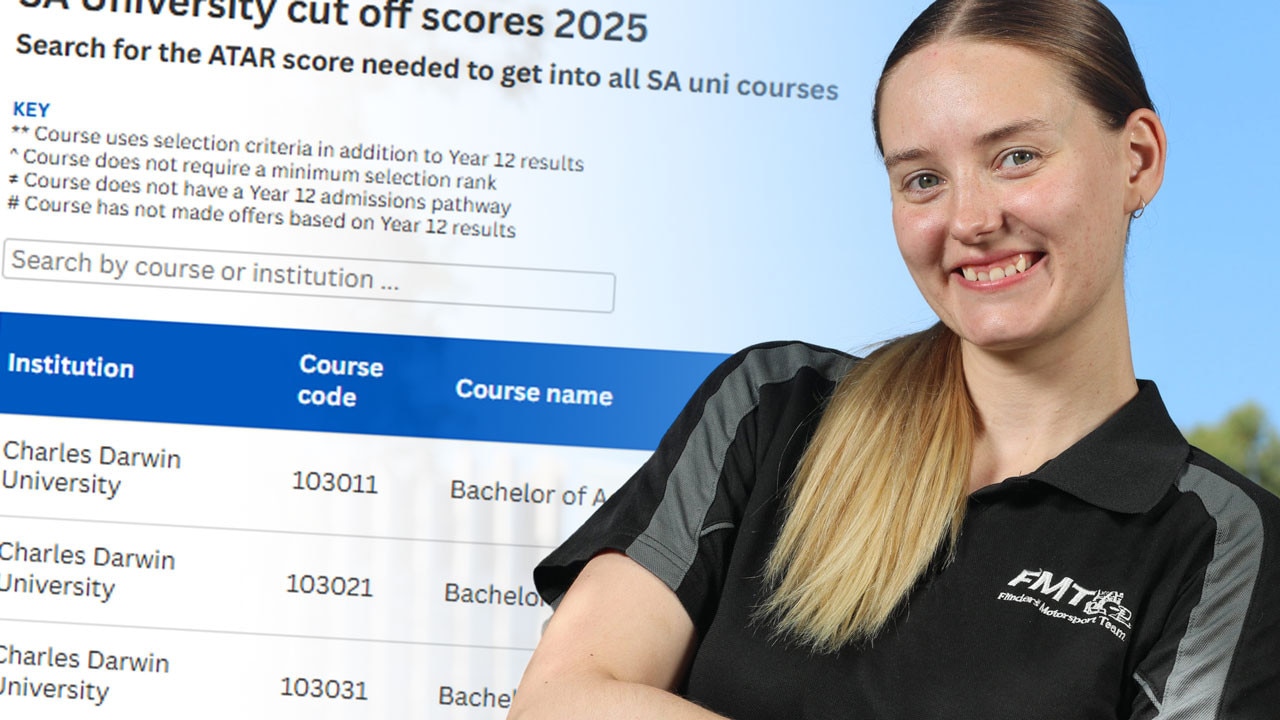 ATAR cut-offs listed: Could you get into SA’s toughest uni course?