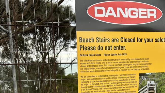 The Birdrock Beach stairs have been closed since December 2022. Picture: supplied