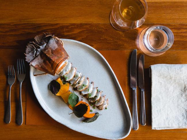 Bay Lobster with persimmon and shiso from Pipit at Pottsville For Gold Coast Bulletin's Taste