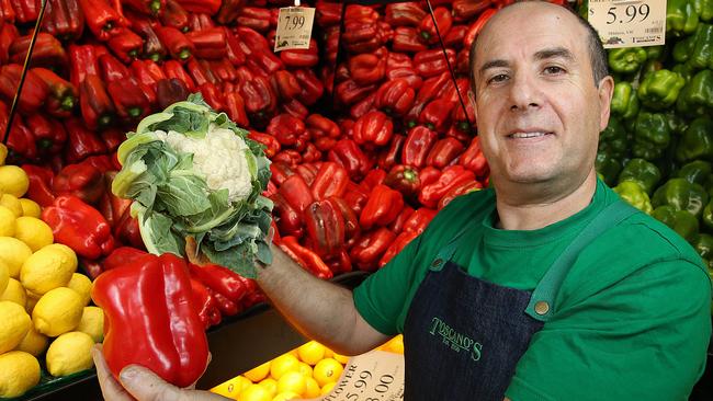 Capsicums are selling for up to $10kg and cauliflowers for $6 each at some greengrocers. Picture: Ian Currie