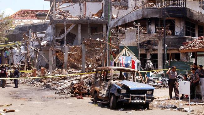 In 2002, a suicide bomber detonated a car bomb at the Sari Club in Kuta, in a terror attack that killed 88 Australians. Picture: AFP