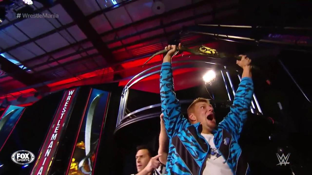 Rob Gronkowski Hosts, Wins WrestleMania 24/7 Championship