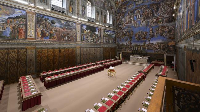 The Sistine Chapel, where cardinals will gather to elect the new pope. Picture: Vatican Media via AP