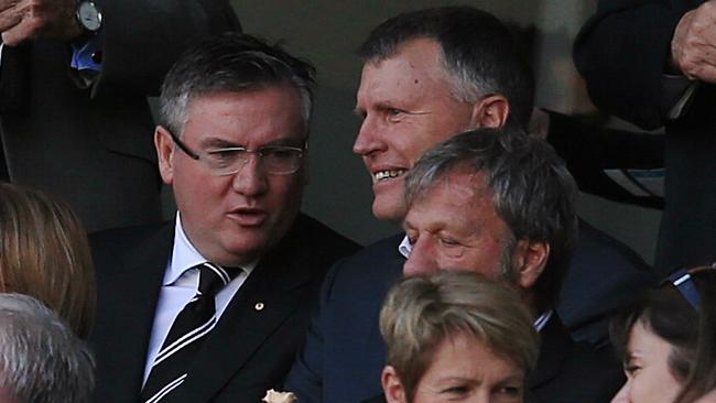 Eddie McGuire chats to Graeme Allan. Picture: Wayne Ludbey