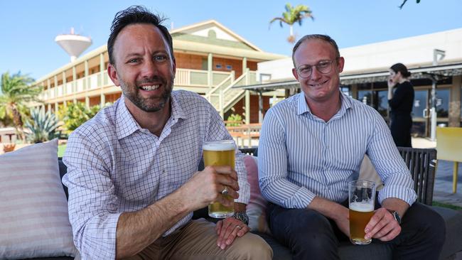 Vince Connelly, the federal Liberal candidate for Moore, and Simon Brown of Roy Hill at last years’s bush summit at Port Hedland. Picture: Colin Murty