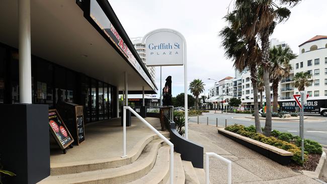 . Closed shops and quiet streets in Coolangatta. Picture: NIGEL HALLETT