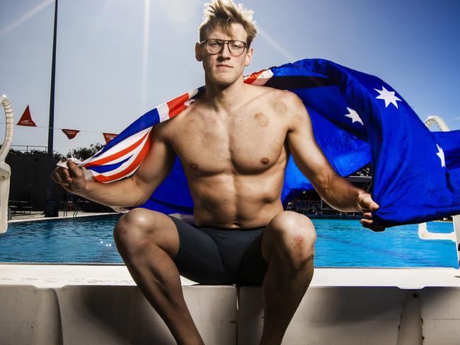 It was a Gold Medal line up for the Speedo Commonwealth Games Swim Suit Launch on the Gold Coast.Mack Horton.Picture: NIGEL HALLETT